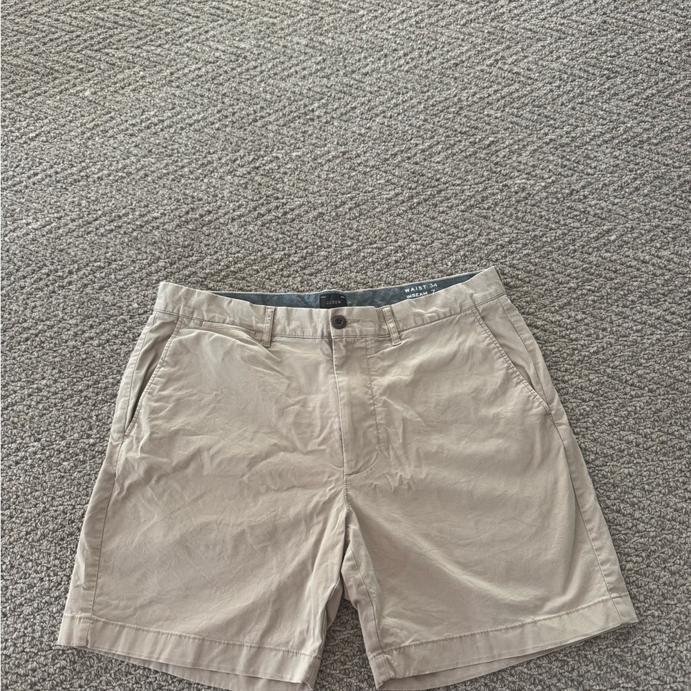 J. Crew Tan Flat Front Shorts Classic Style